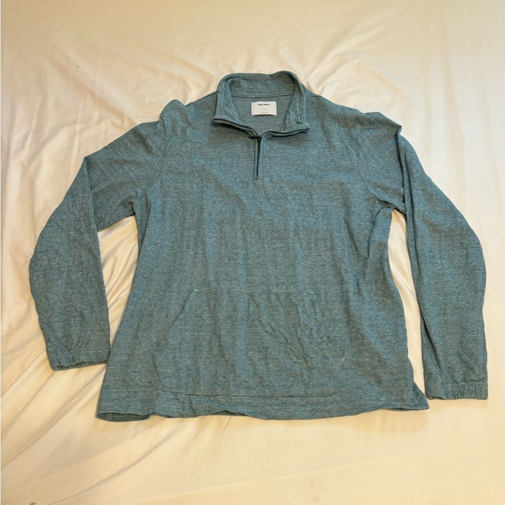 Unisex Bluish-green Quarter-Zip Pullover
